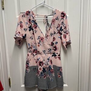 Pink Floral Romper